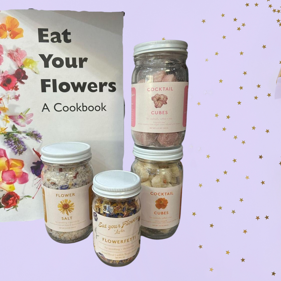 Eat Your Flowers Cocktail, Coffee, Tea Cubes, Flowerfetti, & Salts