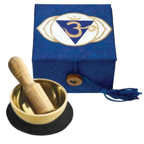 Mini Meditation Bowl Box: 2" Third Eye Chakra - DZI (Meditation)
