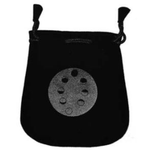 Moon Phases Velveteen Black Bag  5"