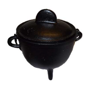 5" Cast iron cauldron w/ lid