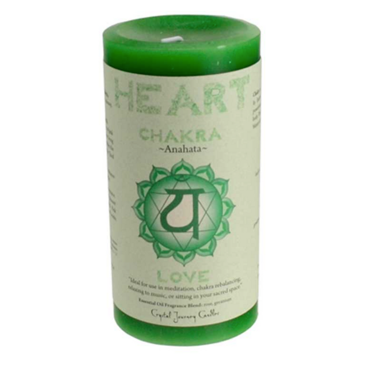 Heart Chakra pillar candle 3" x 6"